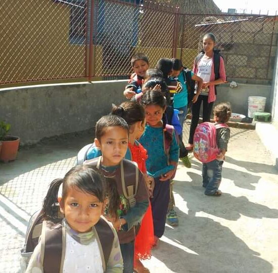 Children in queue